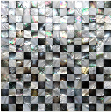Black Mix White Seamless Mother Of Pearl Kitchen Backsplash Tile MOP0933 Groutless Shell Mosaic Tiles - My Building Shop