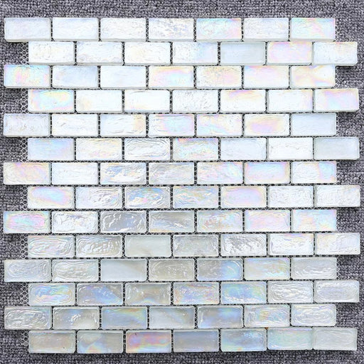 5 PCS Brick Sugar Rainbow Stained White Glass Mosaic Kitchen Backsplash JMFGT2012 Bathroom Glass Wall Tile - My Building Shop