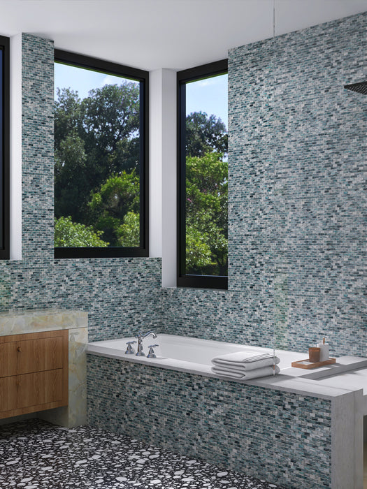 Blue Subway Glass Tile Backsplash Kitchen Bathroom Shower Wall Mosaic Tiles CGMT2128 - My Building Shop