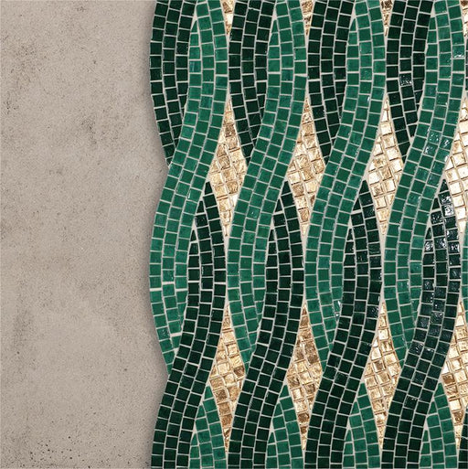 Moroccan Olive Green Mix Gold Glass Mosaic Kitchen Backsplash Bathroom Cylinder Hand Cut Background Wall Tile SAT001 - My Building Shop