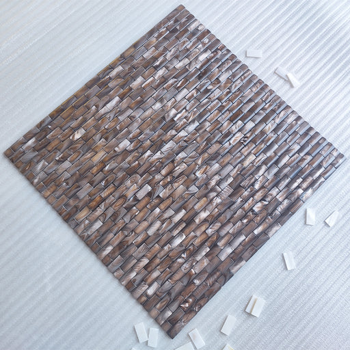 11 PCS 3D Dying Brown Seashell Mosaic MOP0939 Bathroom Wall Kitchen Backsplash Mother Of Pearl Tile - My Building Shop