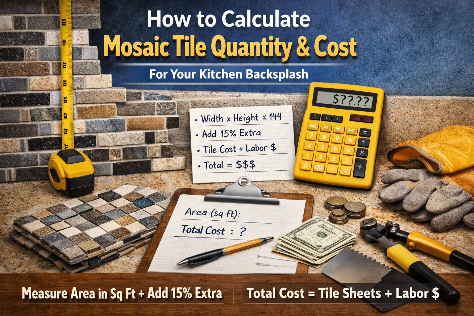 How to Calculate Mosaic Tile Quantity & Cost for Your Kitchen Backsplash