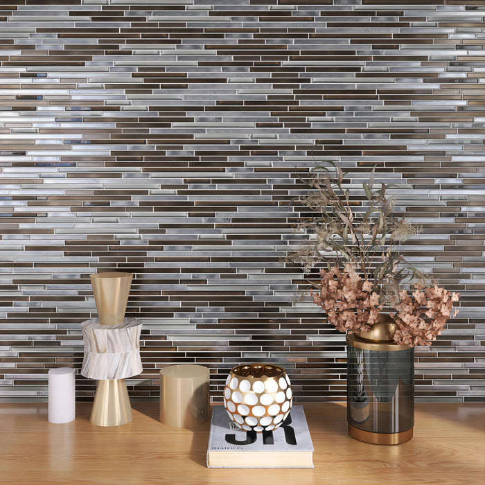 Metallic Stainless Steel Tile Idea For Your Interior Wall Backsplash Design