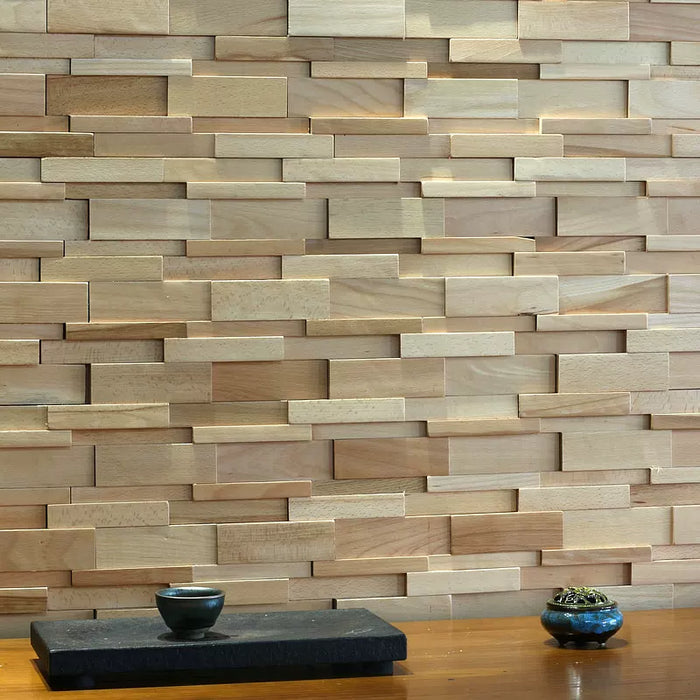 Beech Wood Wall Background, Original Wooden Backsplash Decor Tiles