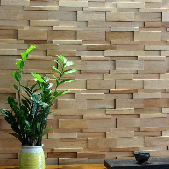 Beech Wood Wall Background, Original Wooden Backsplash Decor Tiles