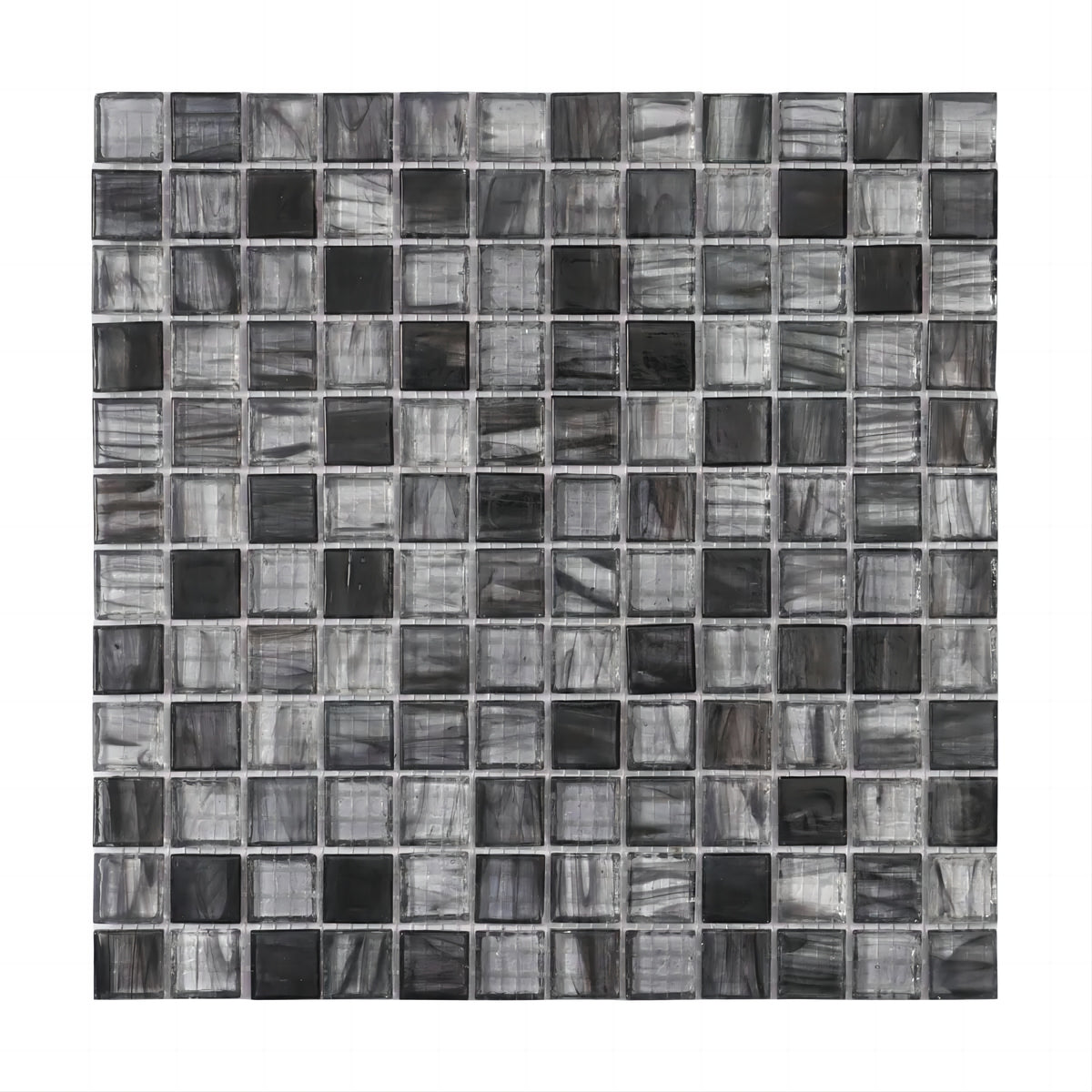 Amber Translucent Black Gray Glass Mosaic Tile For Pool Bathroom Wall ...