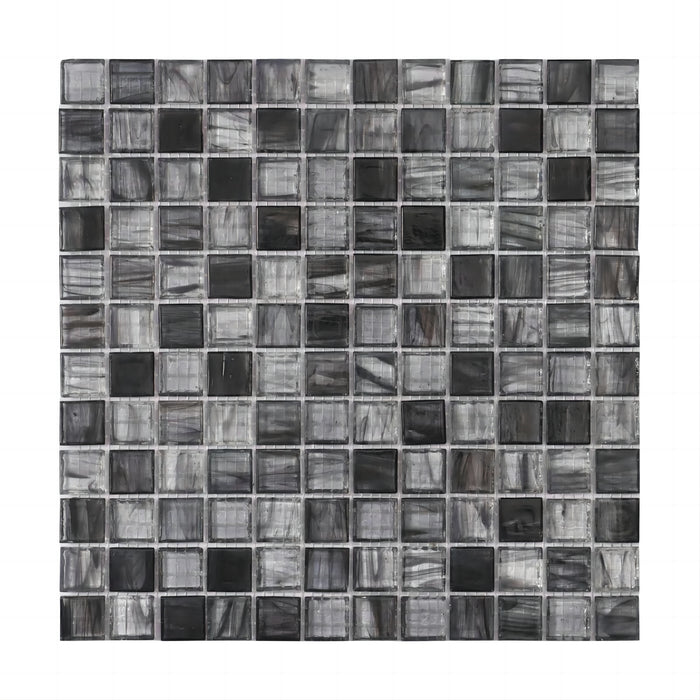 Amber Translucent Black Gray Glass Mosaic Tile For Pool Bathroom Wall Decor CGMT2431