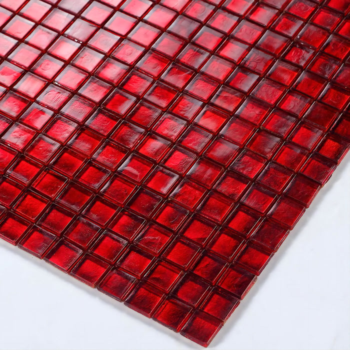 Ruby Tiles Pattern Ruby Red Glass Mosaic Tiles For Kitchen Bathroom Backsplash Wall Decor ...