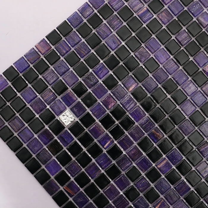 Indigo Mixed Black Mini Glass Mosaic Tile for Backsplash Wall and Flooring Decor CGMT2410