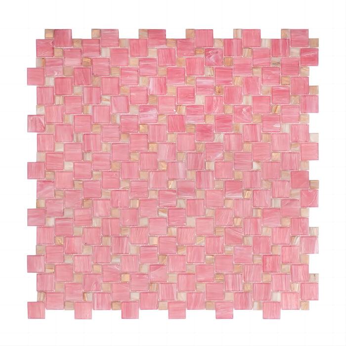 Pink Gold Windmill Pattern Glass Mosaic Kitchen and Bathroom Wall Tiles CGMT2425