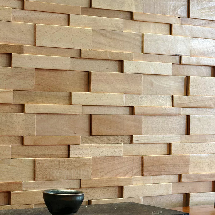 Beech Wood Wall Background, Original Wooden Backsplash Decor Tiles