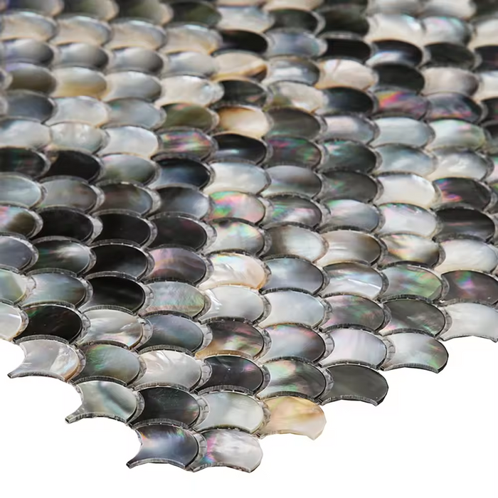 Black Lip Fish Scale Shell Mosaic Mother of Pearl Tile Kitchen Backspl ...