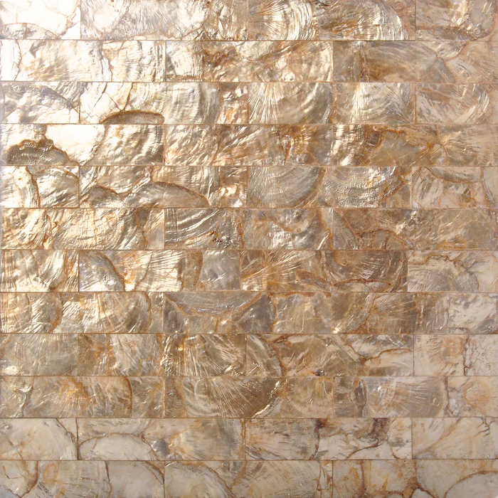 Luxury Gold Shell Pad Tiles Natural Mother of Pearl Subway Kitchen Bac ...