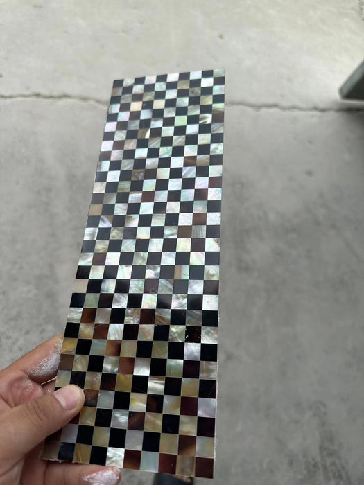Checkerboard Luxury Gold Lip Mix Oyster Pen Shell Mosaic Mother of Pearl Waistline Tile Backsplash MOPWL001