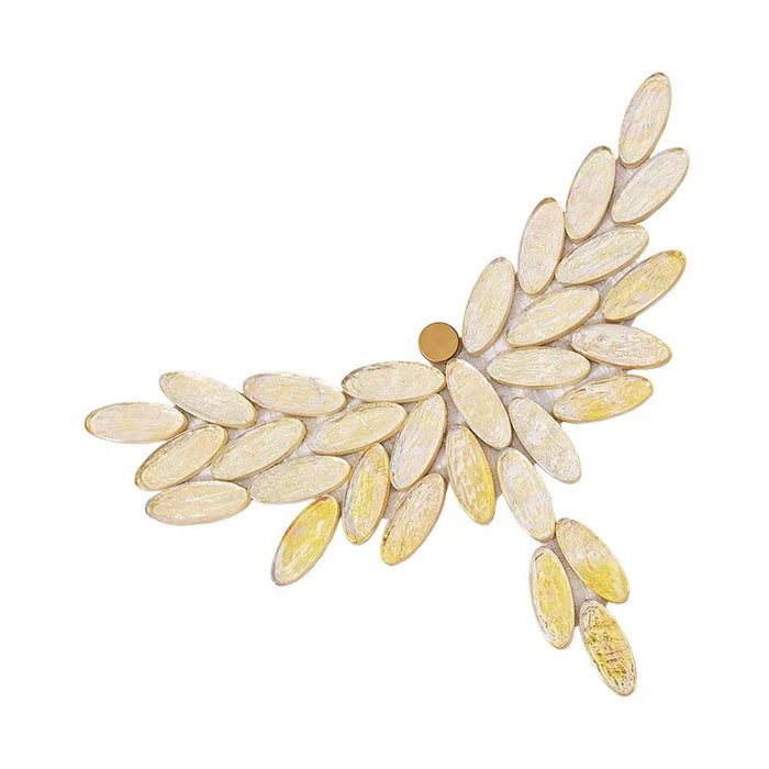 Oval Gold Glass Dragonfly Puzzle Parquet Mosaic for Hotel Restaurant Bathroom Backsplash Wall Flooring Tiles SSMT09258