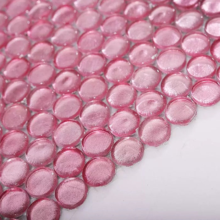 Pink Penny Round Glass Mosaic Bathroom Background Kitchen Back Splash Wall Tile CGMT241119