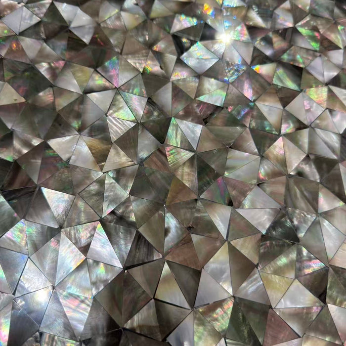 Black Gold Triangle Mother of Pearl Shell Mosaic Kitchen Backsplash Tile MOP110304