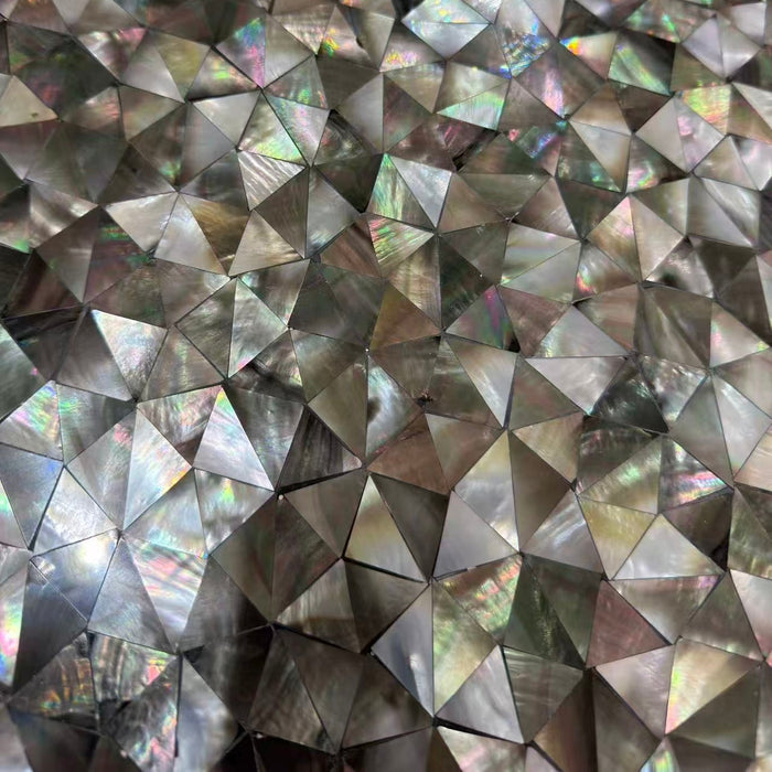 Black Gold Triangle Mother of Pearl Shell Mosaic Kitchen Backsplash Tile MOP110304