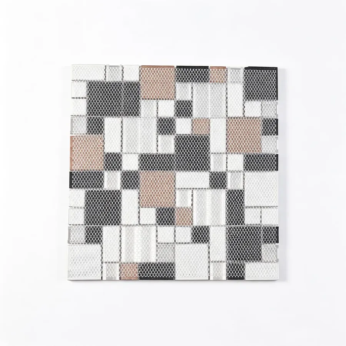 Bronze Glass mix Gold Aluminum Metal Stainless Steel Mosaic Wall Tile
