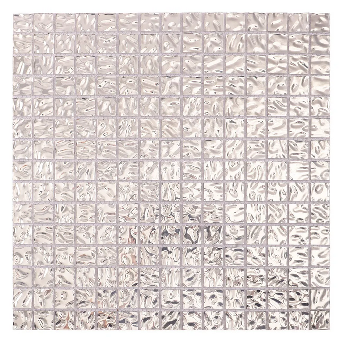 Silver Foil Water Ripples Mirror Glass Mosaic Kitchen Backsplash Bathroom Wall Tile