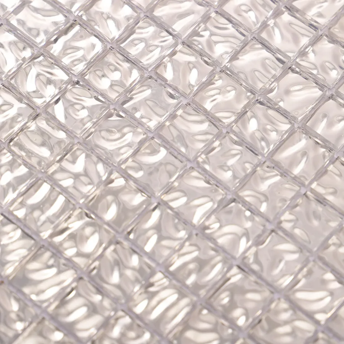 Silver Foil Water Ripples Mirror Glass Mosaic Kitchen Backsplash Bathroom Wall Tile