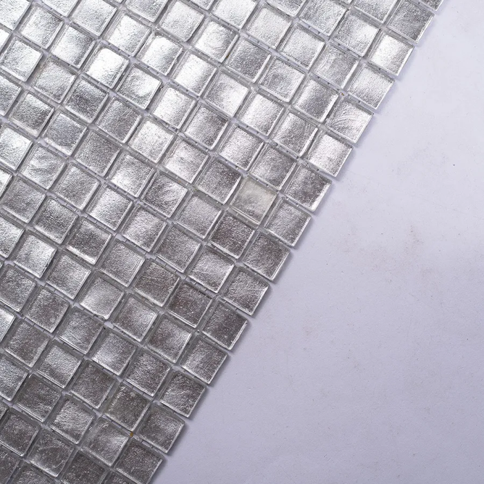 Silver Foil Glass Mosaic Tiles for Kitchen Backsplash Bathroom Shower Wall