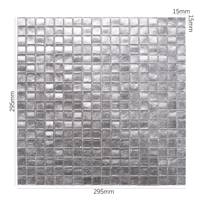 Silver Foil Glass Mosaic Tiles for Kitchen Backsplash Bathroom Shower Wall