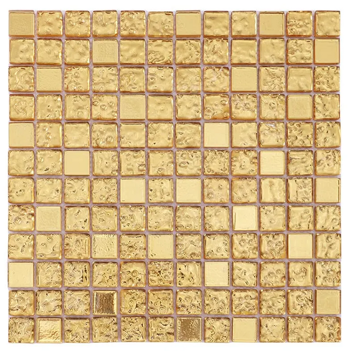 Luxury Gold Textured Glass Mosaic Backsplash Kitchen and Bathroom Wall Tile