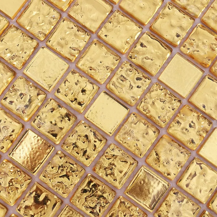 Luxury Gold Textured Glass Mosaic Backsplash Kitchen and Bathroom Wall Tile