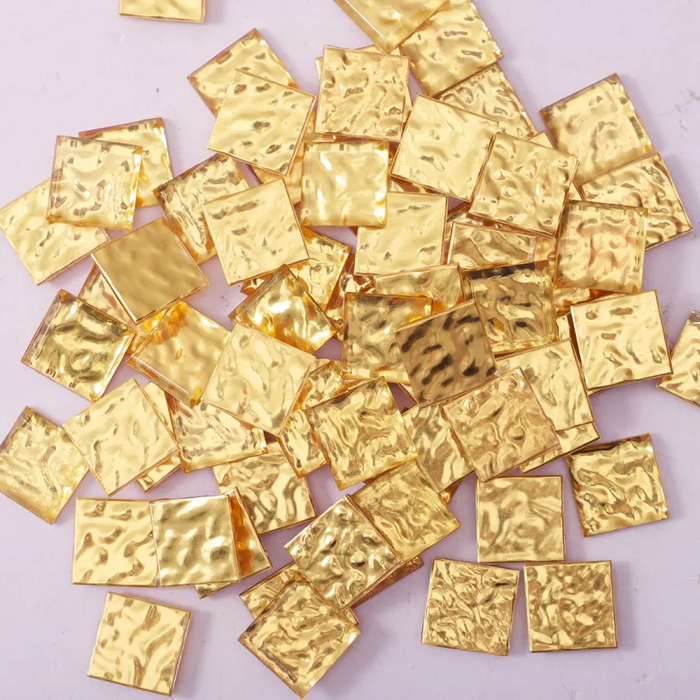 24K Gold Wave Textured Glass Mosaic Kitchen and Bathroom Wall Backsplash Tile
