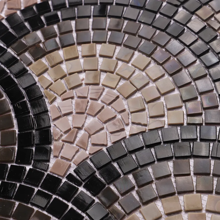 Hand-Cut Scale Black Coffee Glass Mosaic Artwork Tiles Backsplash