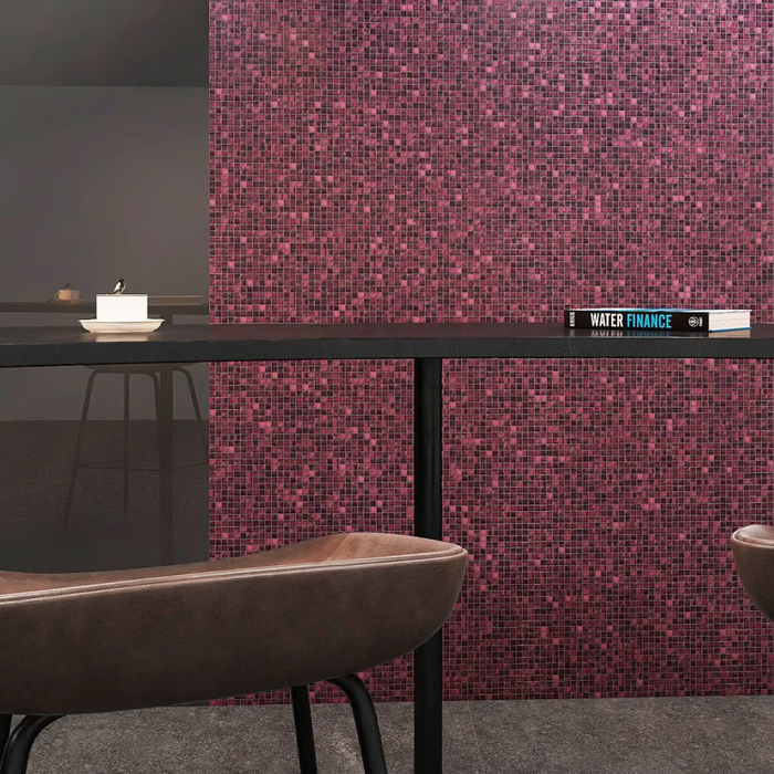 Glossy Purple Foil Glass Mosaic Backsplash Tiles Kitchen Bathroom Wall Decor