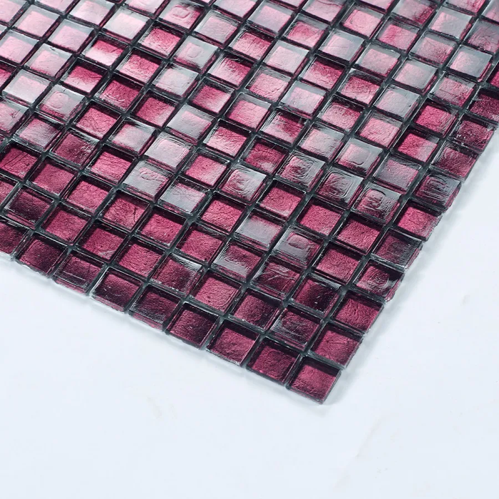Glossy Purple Foil Glass Mosaic Backsplash Tiles Kitchen Bathroom Wall Decor
