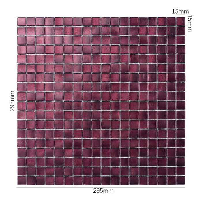 Glossy Purple Foil Glass Mosaic Backsplash Tiles Kitchen Bathroom Wall Decor