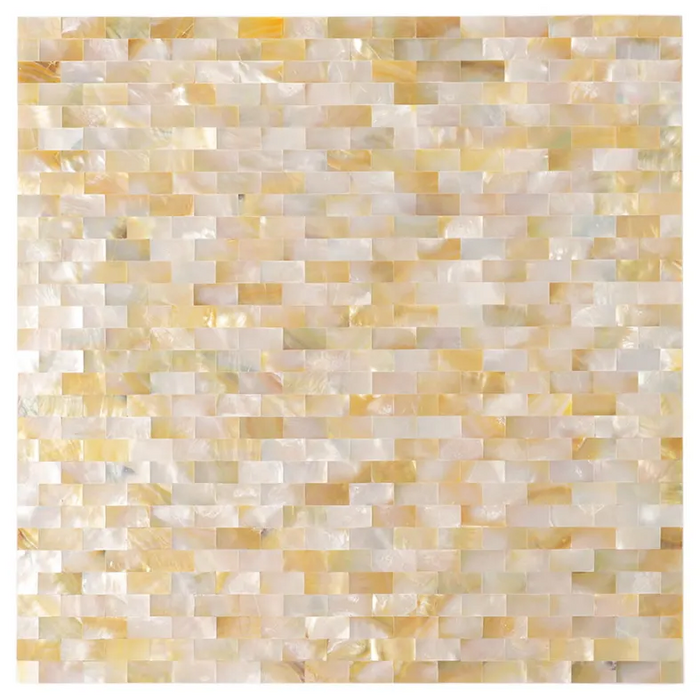 Yellow Gold Mother of Pearl Shell Mosaic Subway Bathroom and Kitchen Walls Tile