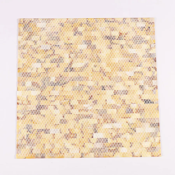 Yellow Gold Mother of Pearl Shell Mosaic Subway Bathroom and Kitchen Walls Tile