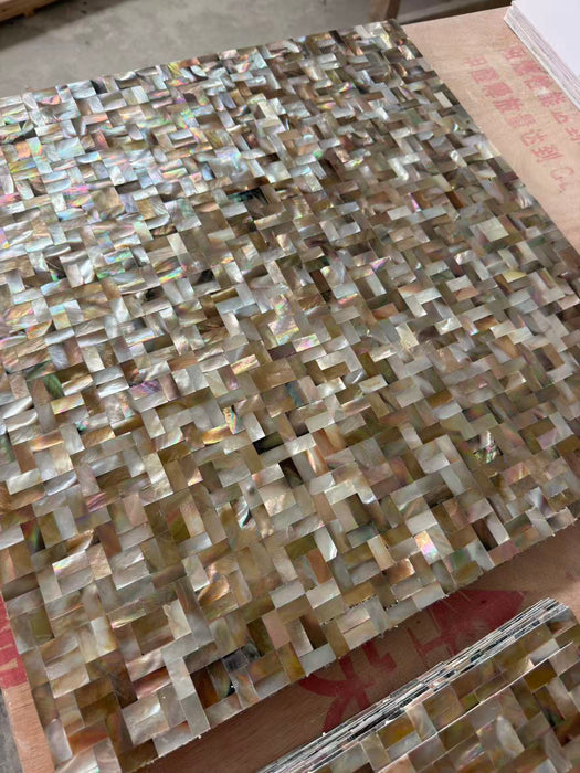 Seamless Black Gold Penguin Shell Mosaic Wall Board Mother of Pearl Kitchen Backsplash Tile MOPSL101