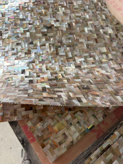 Seamless Black Gold Penguin Shell Mosaic Wall Board Mother of Pearl Kitchen Backsplash Tile MOPSL101
