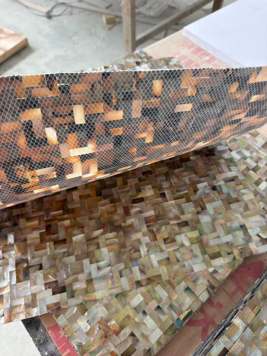 Seamless Black Gold Penguin Shell Mosaic Wall Board Mother of Pearl Kitchen Backsplash Tile MOPSL101