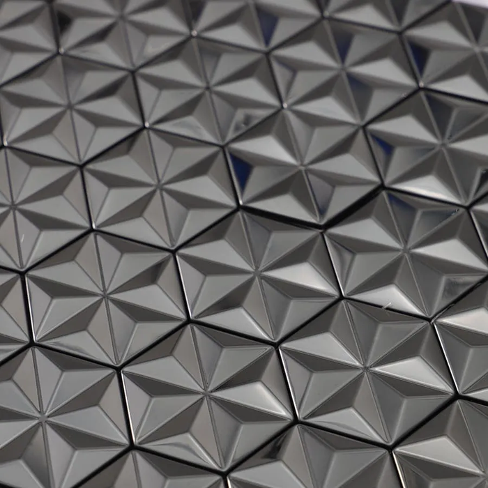 Black 3D Hexagon Brushed Stainless Steel Mosaic Metal Wall Tile