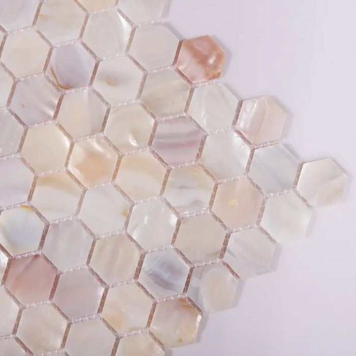 Natural Mother of Pearl Hexagon Mosaic Sea Shell Wall Backsplash Tile