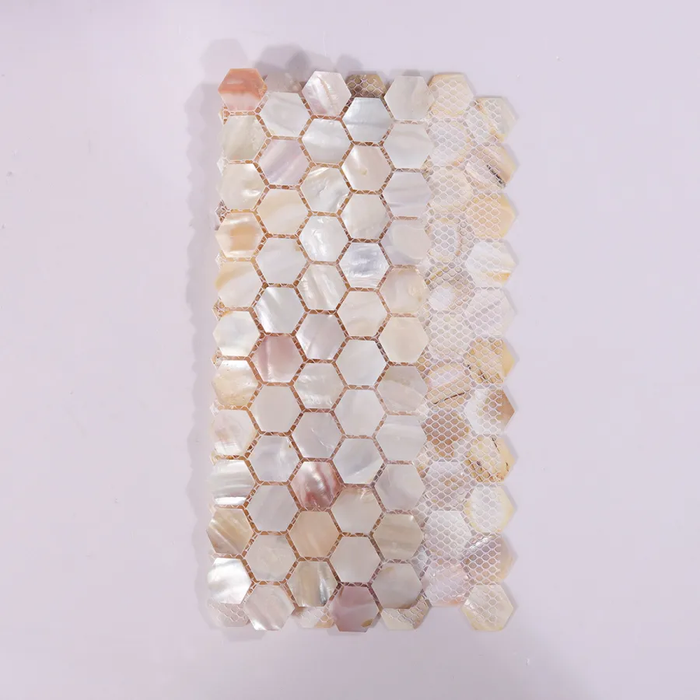 Natural Mother of Pearl Hexagon Mosaic Sea Shell Wall Backsplash Tile