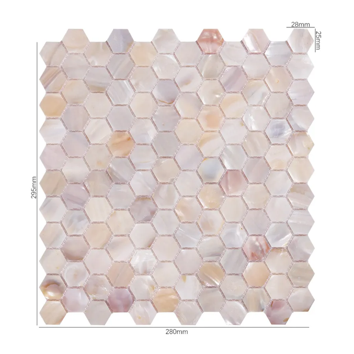 Natural Mother of Pearl Hexagon Mosaic Sea Shell Wall Backsplash Tile