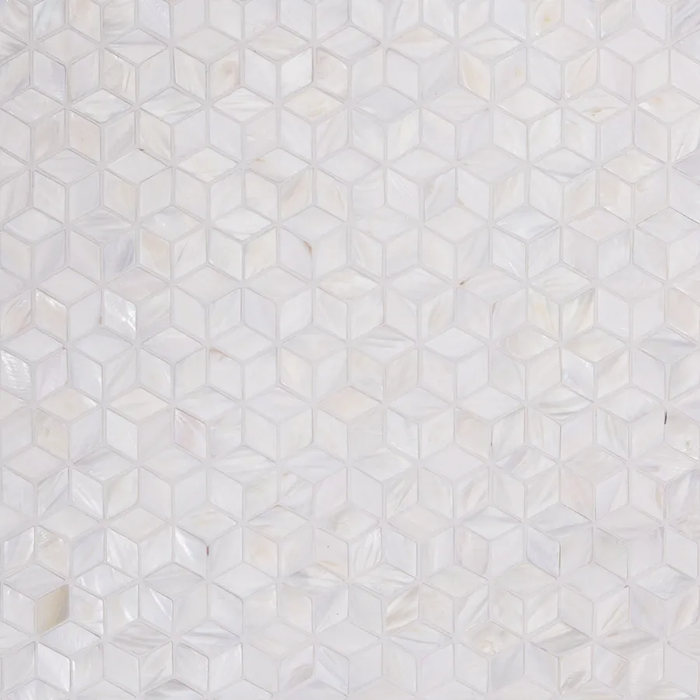 Diamond Rhombus White Mother of Pearl Shell Mosaic Kitchen Backsplash Bathroom Tile MOP005