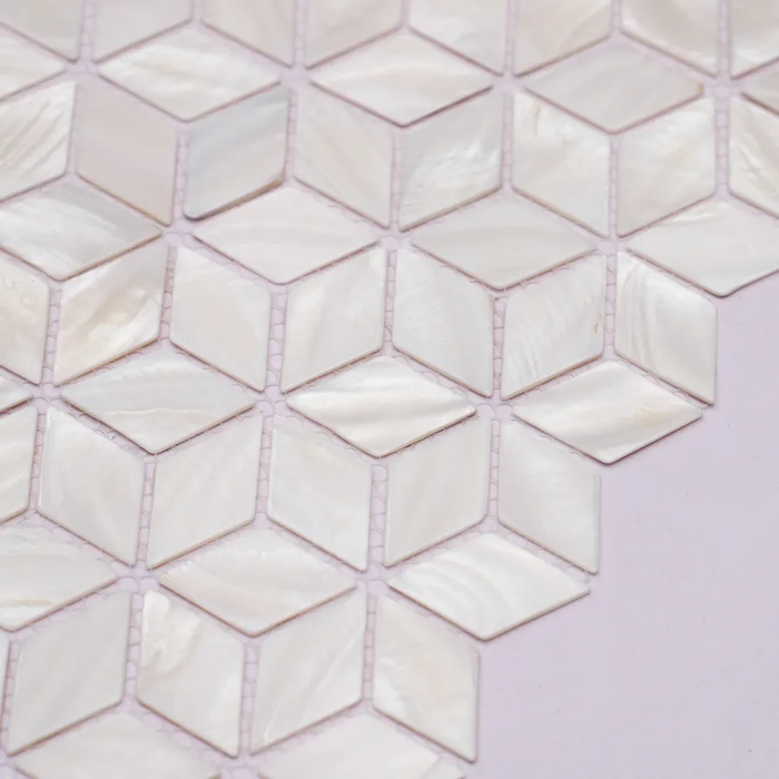 Diamond Rhombus White Mother of Pearl Shell Mosaic Kitchen Backsplash Bathroom Tile MOP005