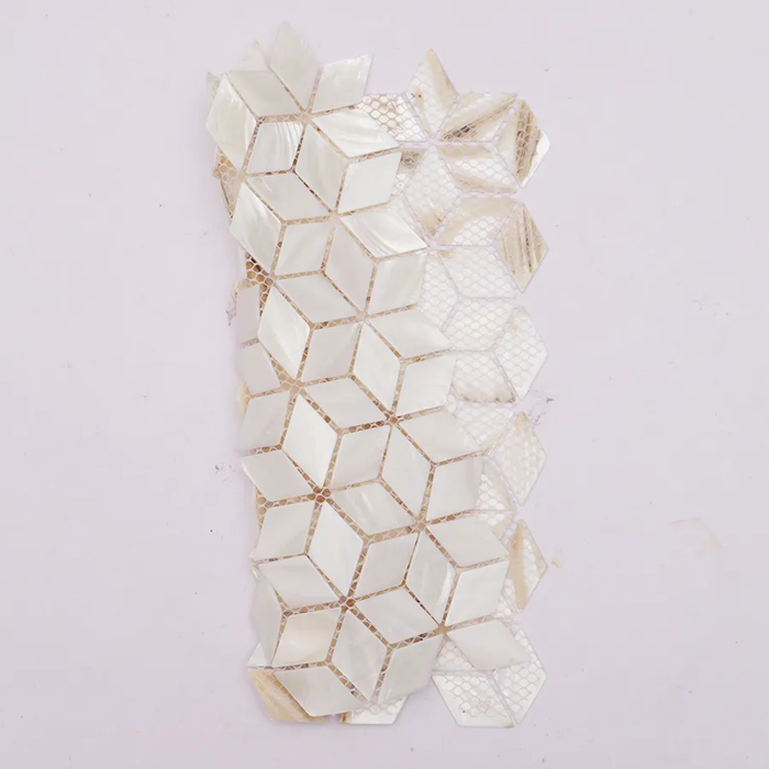Diamond Rhombus White Mother of Pearl Shell Mosaic Kitchen Backsplash Bathroom Tile MOP005