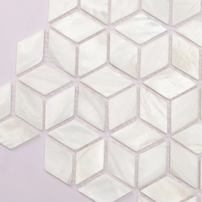 Diamond Rhombus White Mother of Pearl Shell Mosaic Kitchen Backsplash Bathroom Tile MOP005