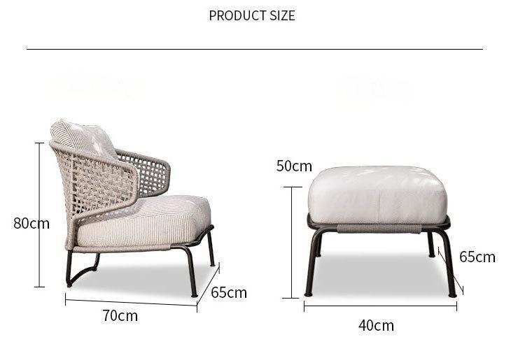 Outdoor Single Sofa with Foot Pedals, Lounge Chair, Patio Garden Single Chair Set ODF1231