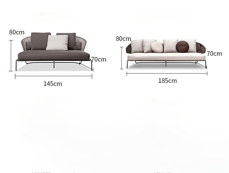 Outdoor Garden Anti Rain and Sun Leisure Double 2 Seater, 3 Seater Rattan Sofa with Cushions ODF1203