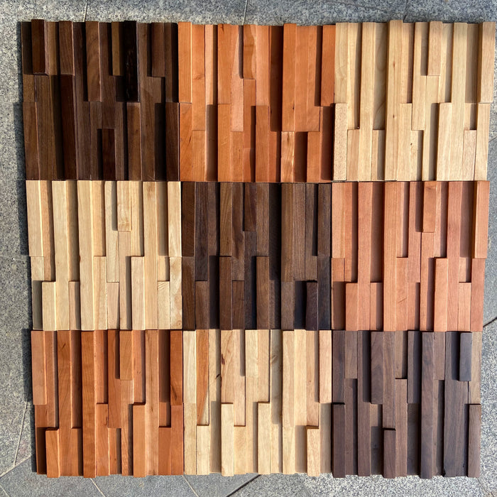 Black Walnut Cherry Rubber Wood Mosaic Tiles, 3D Wall Background (Interior Decoration)